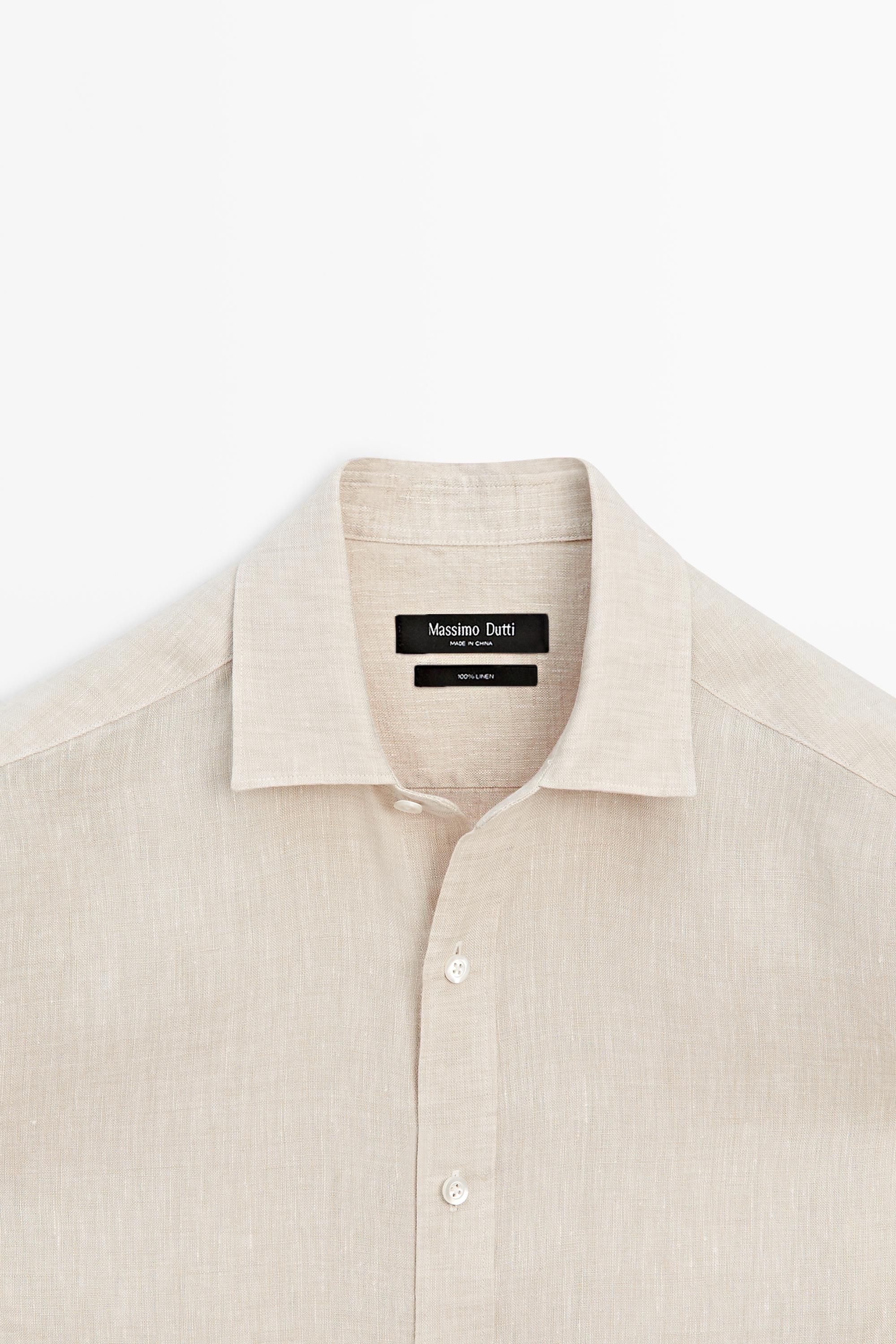 Chemise regular fit délavée 100 % lin